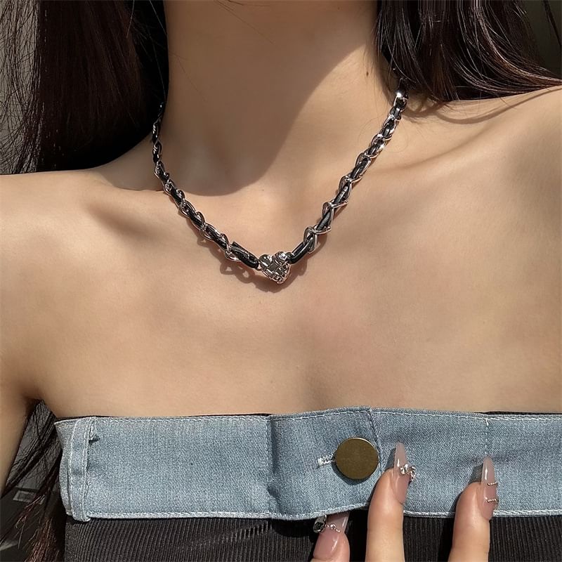 Choker Alloy Leather Faux