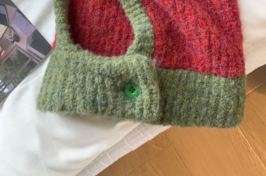 Knit Balaclava Two Buttoned Tone