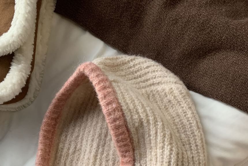 Knit Balaclava Two Buttoned Tone