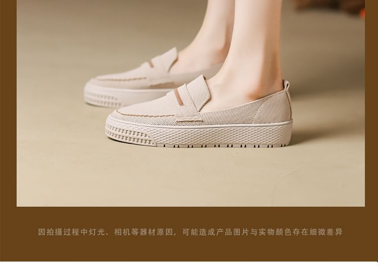 Contrast Platform Slip-Ons Trim