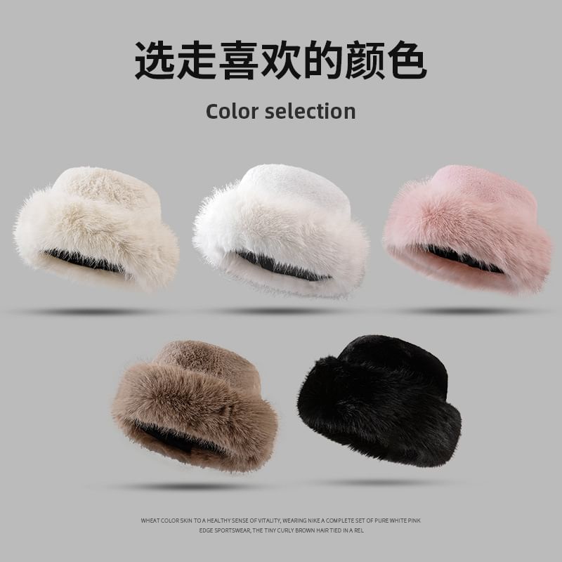 Fur Plain Faux Hat