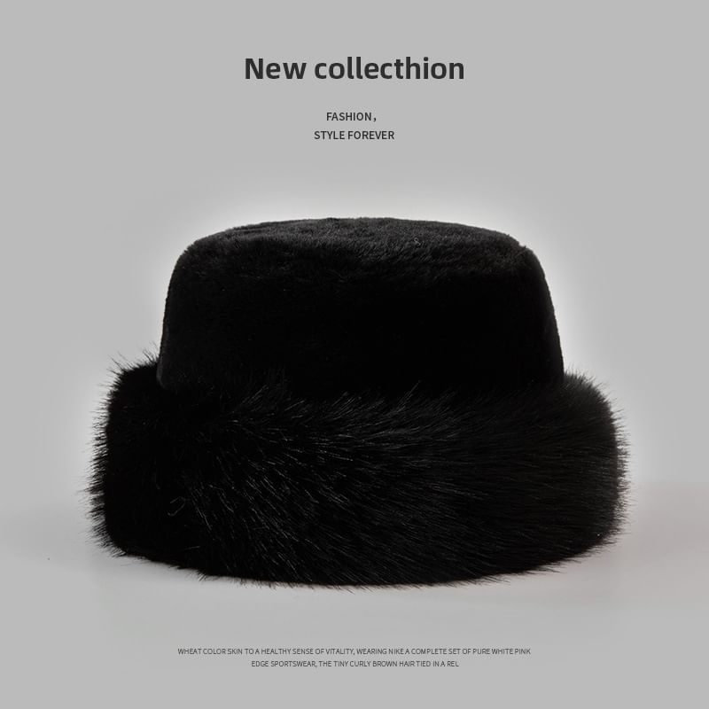 Fur Plain Faux Hat