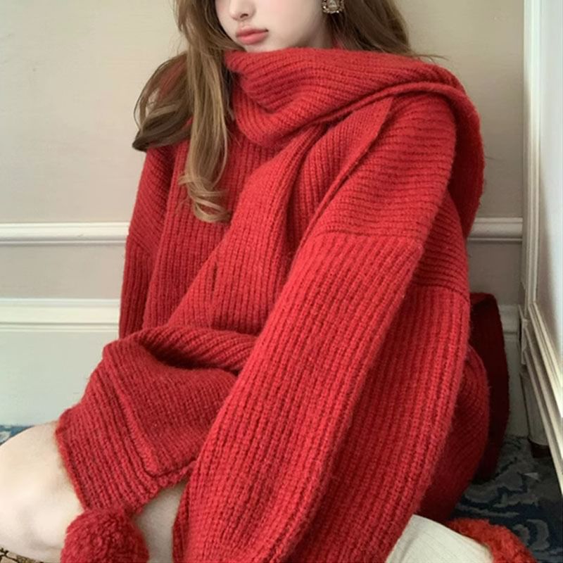 Crewneck Plain Oversize Sweater