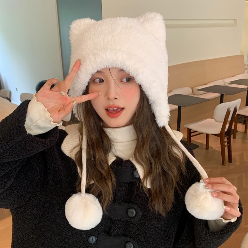 Ear Bear Chenille Pom Hat