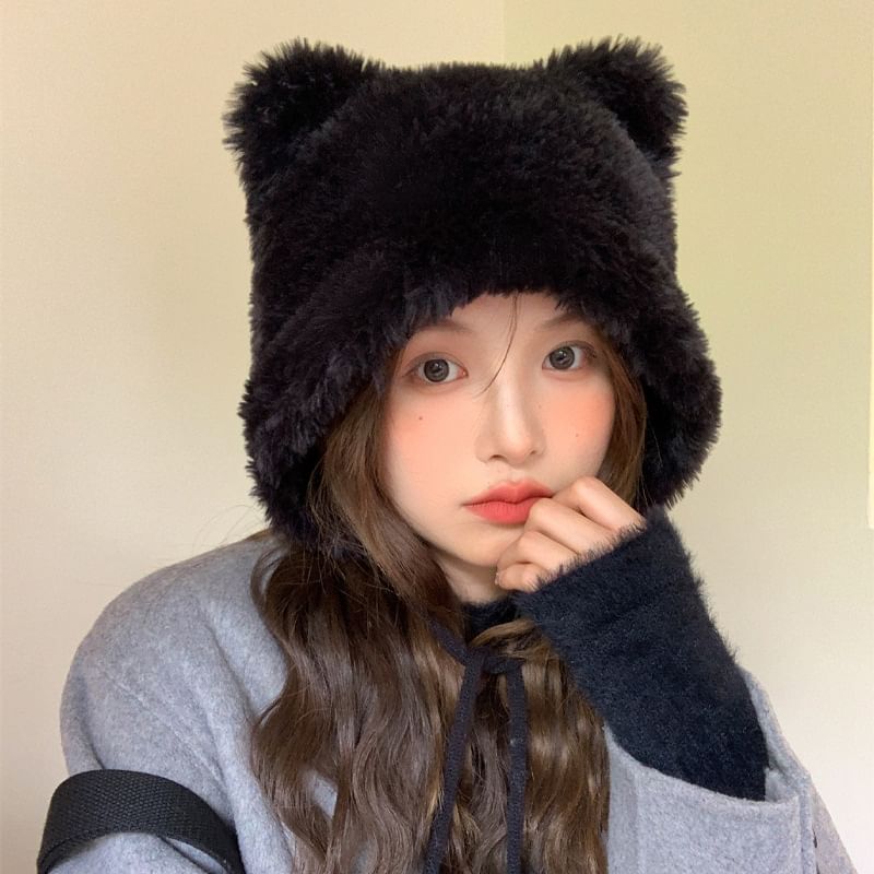 Ear Bear Chenille Pom Hat