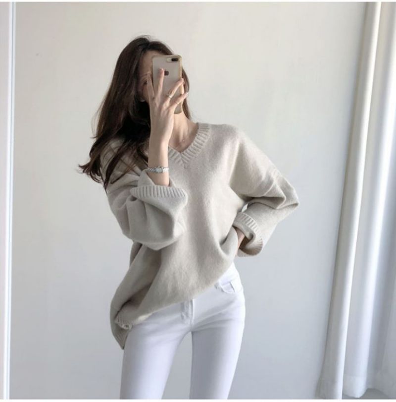 Oversized V-Neck Sweater