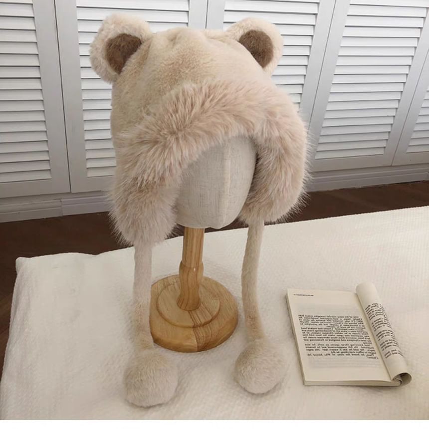 Bear Ear Hat Bonnet Fluffy