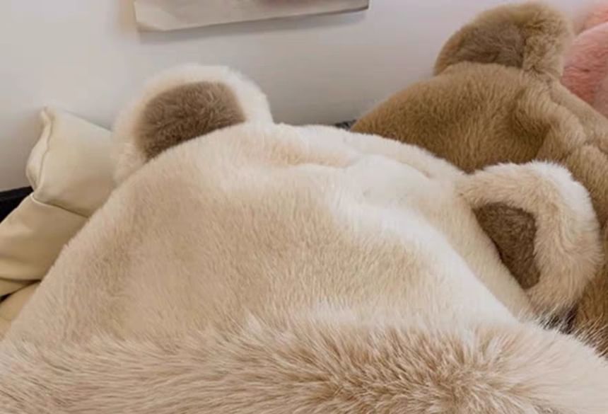 Bear Ear Hat Bonnet Fluffy