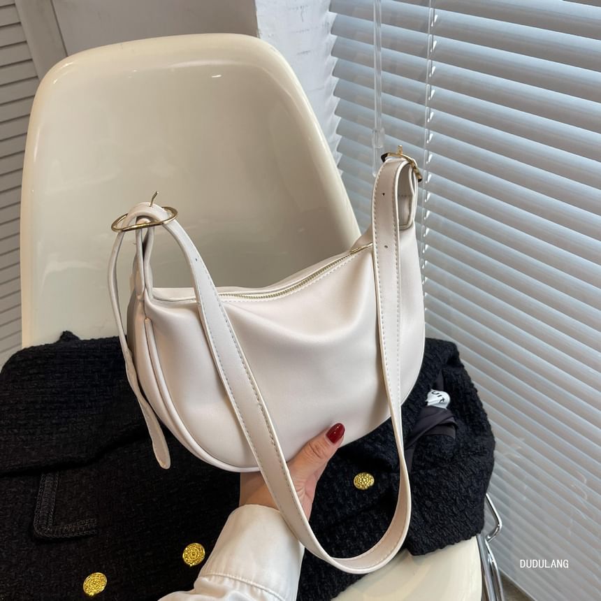 Crossbody Leather Bag Faux Trim Contrast