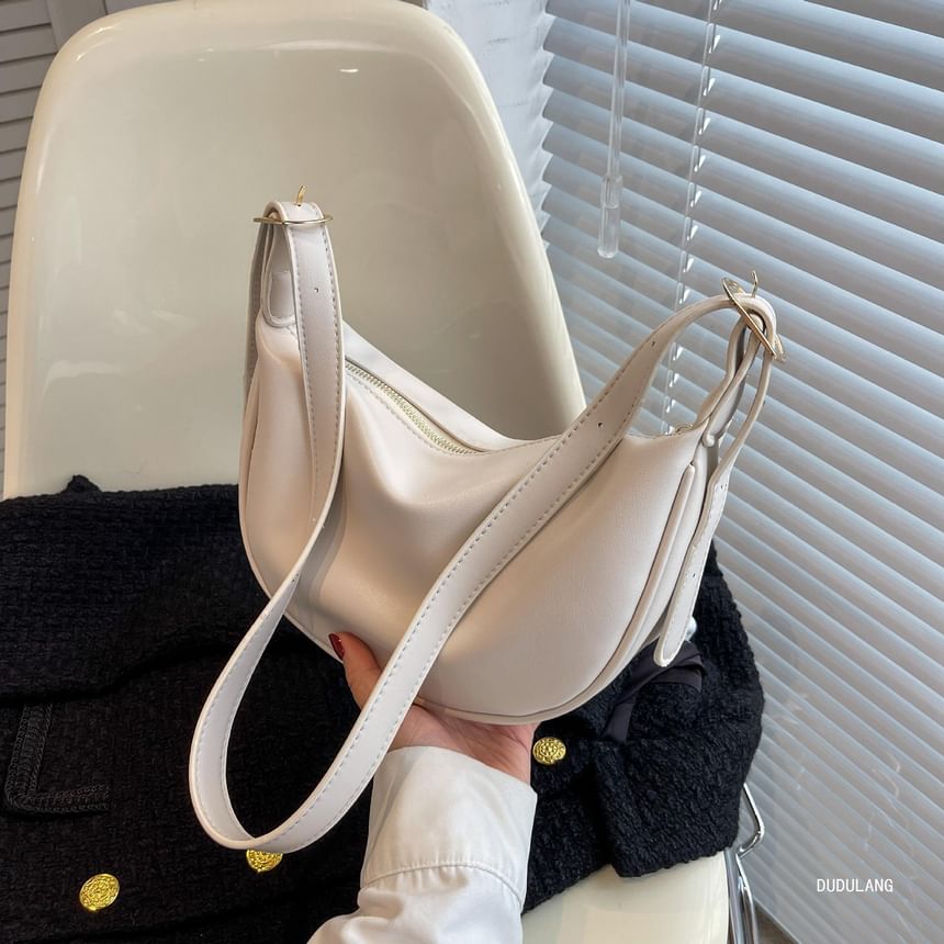 Crossbody Leather Bag Faux Trim Contrast