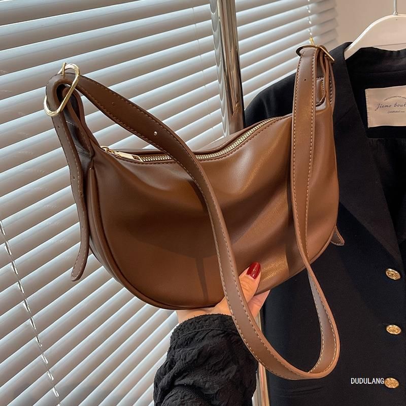 Crossbody Leather Bag Faux Trim Contrast