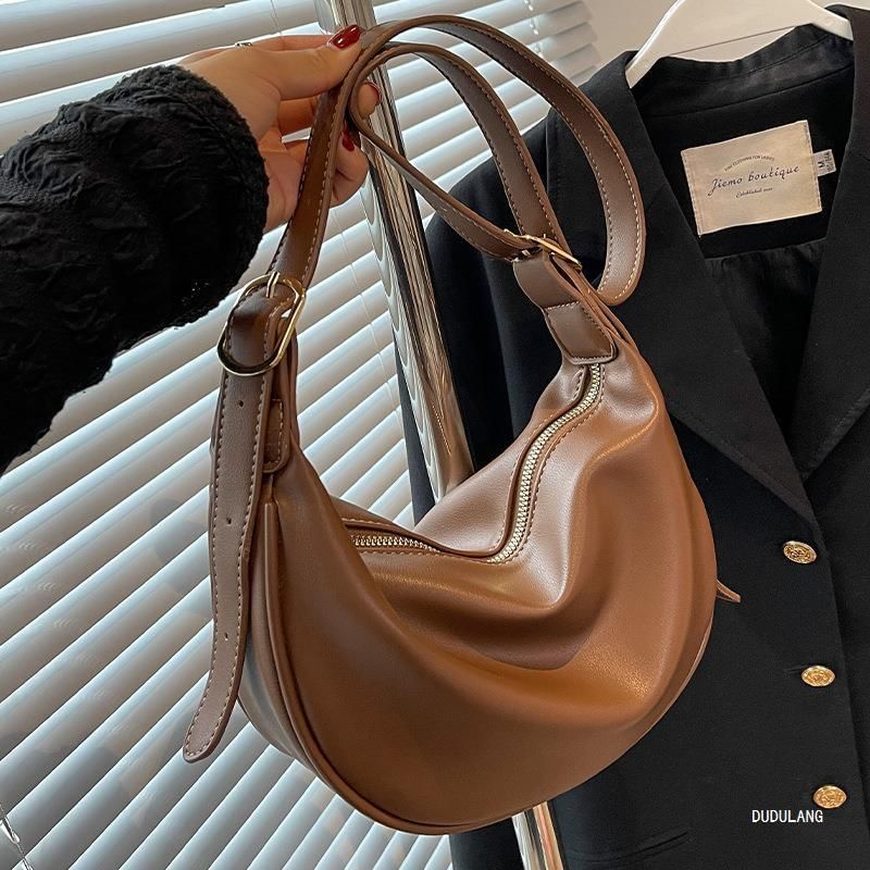 Crossbody Leather Bag Faux Trim Contrast