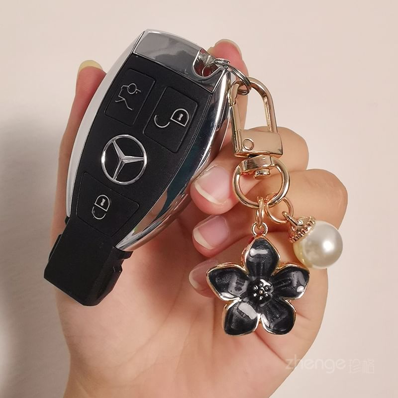 Floral Faux Pearl Phone Charm