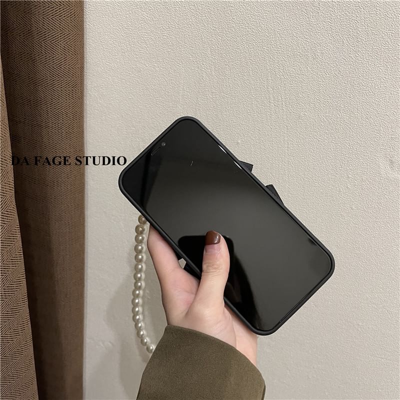 Floral Phone Pearl Faux Strap Case