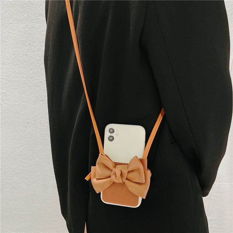Faux Leather Bow Case Phone