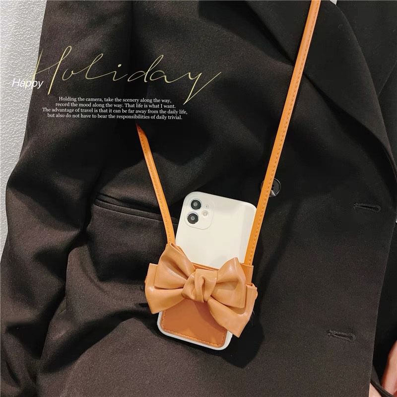 Faux Leather Bow Case Phone