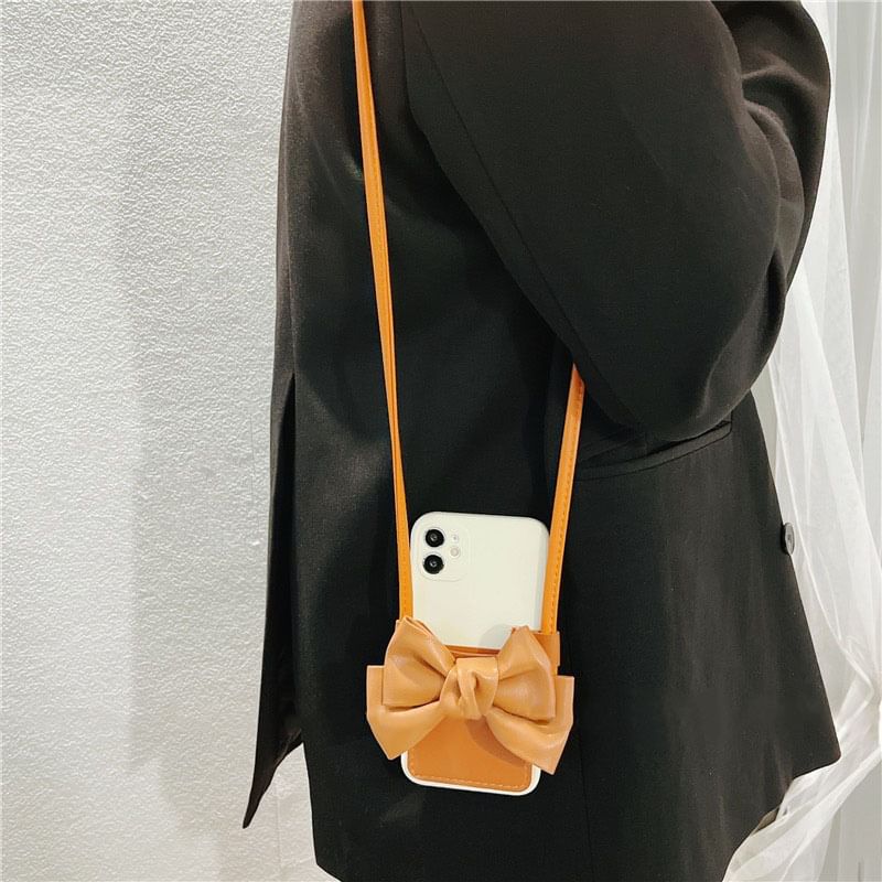 Faux Leather Bow Case Phone