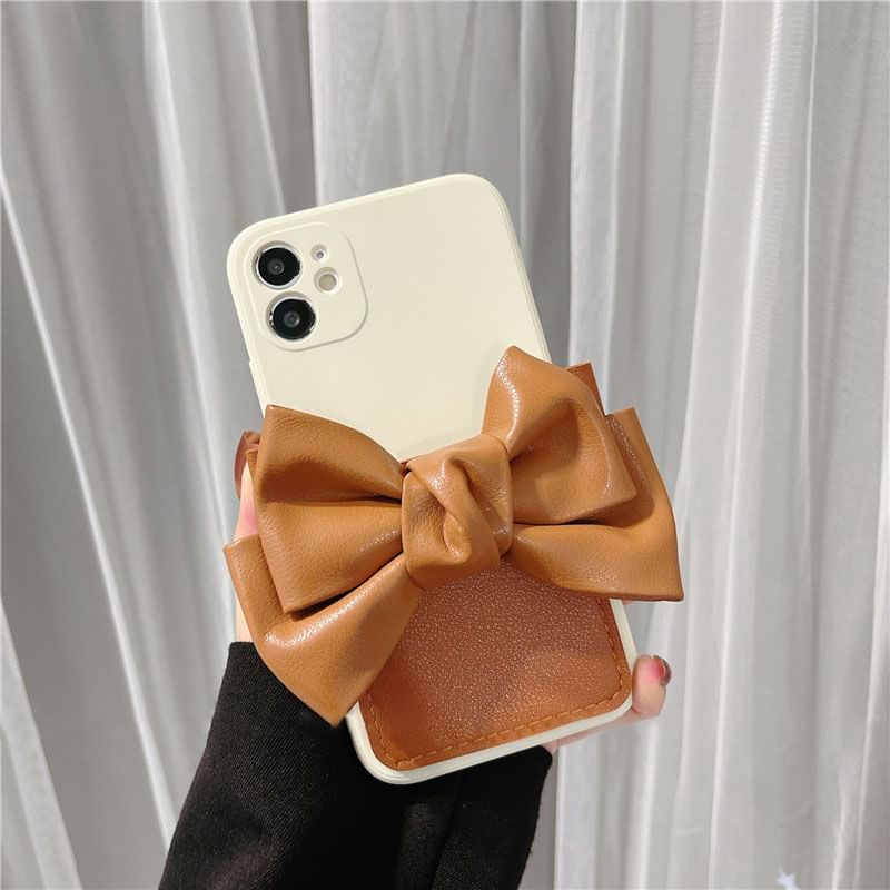 Faux Leather Bow Case Phone