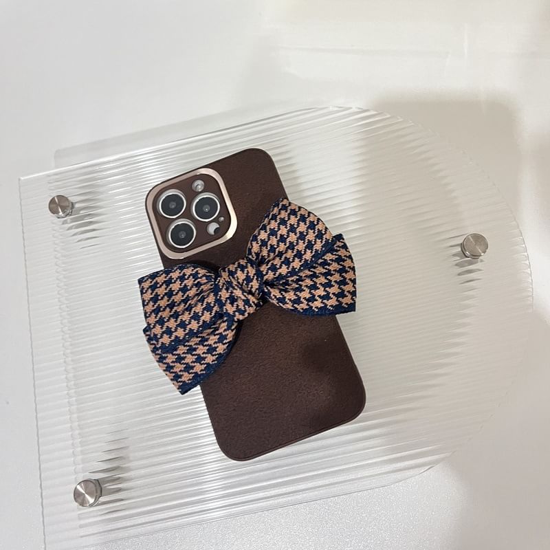Phone Houndstooth Bow Case