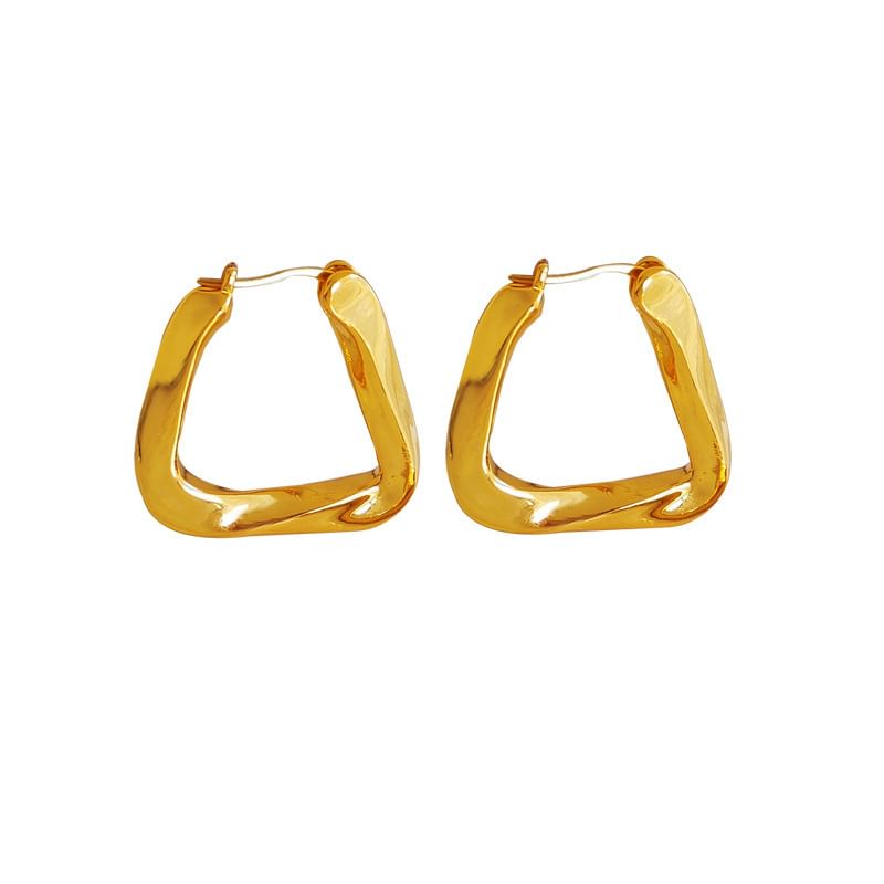 Twisted Geometric Alloy Hoop Earring