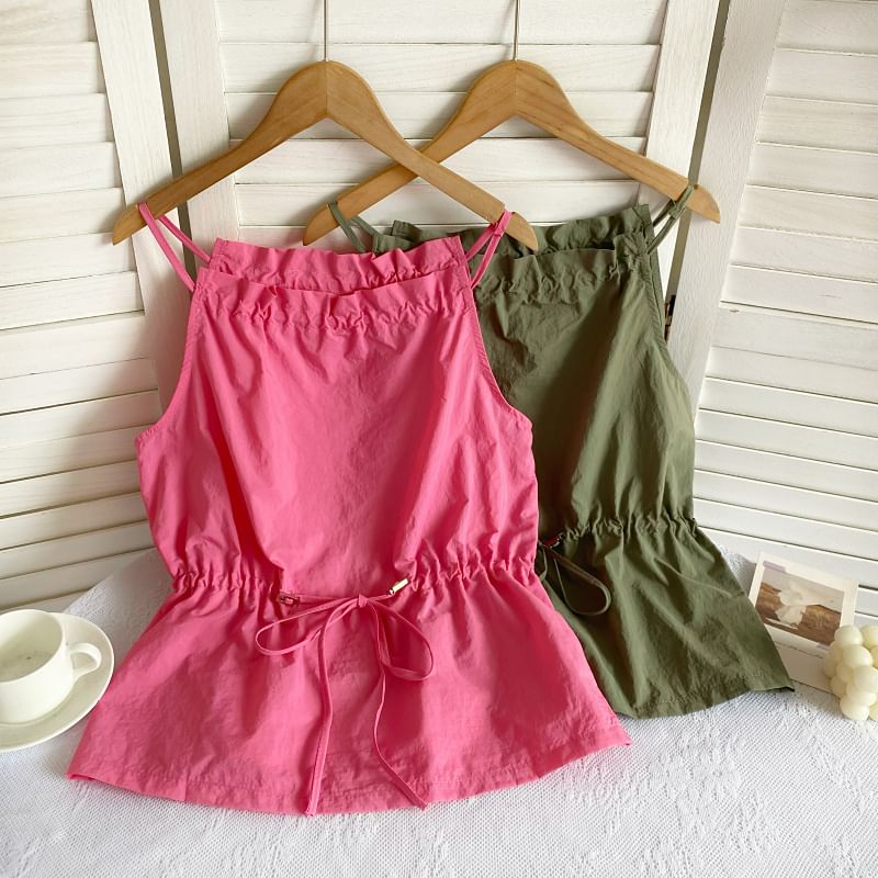 Schlichtes Camisole-Top mit Kordelzug