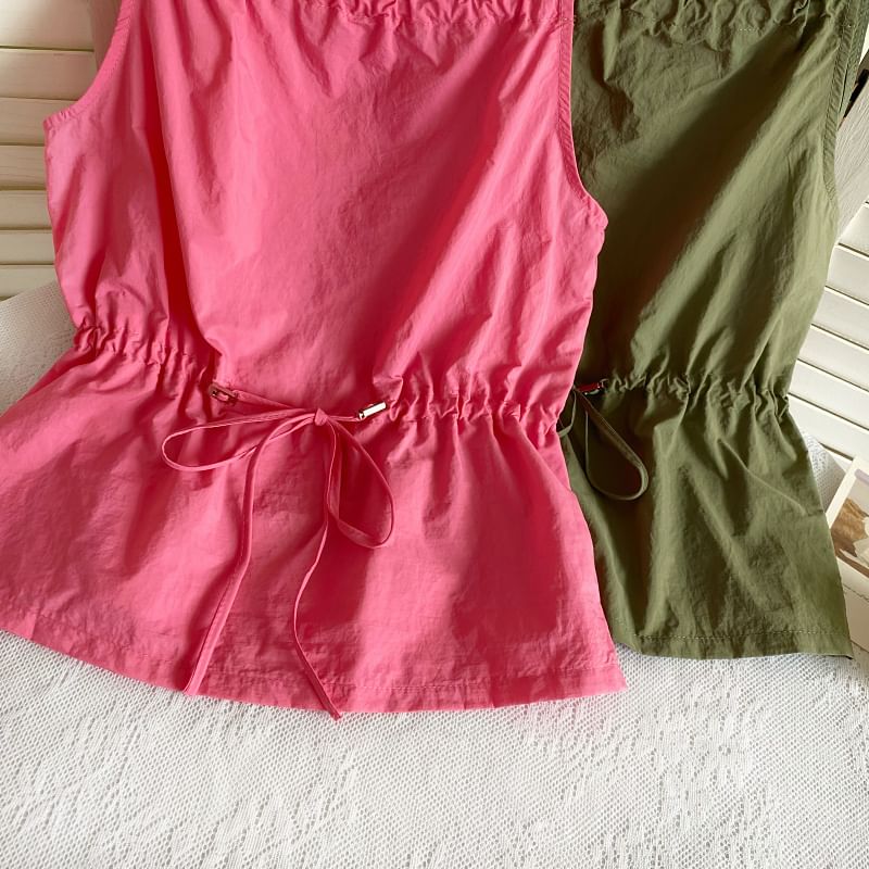 Schlichtes Camisole-Top mit Kordelzug