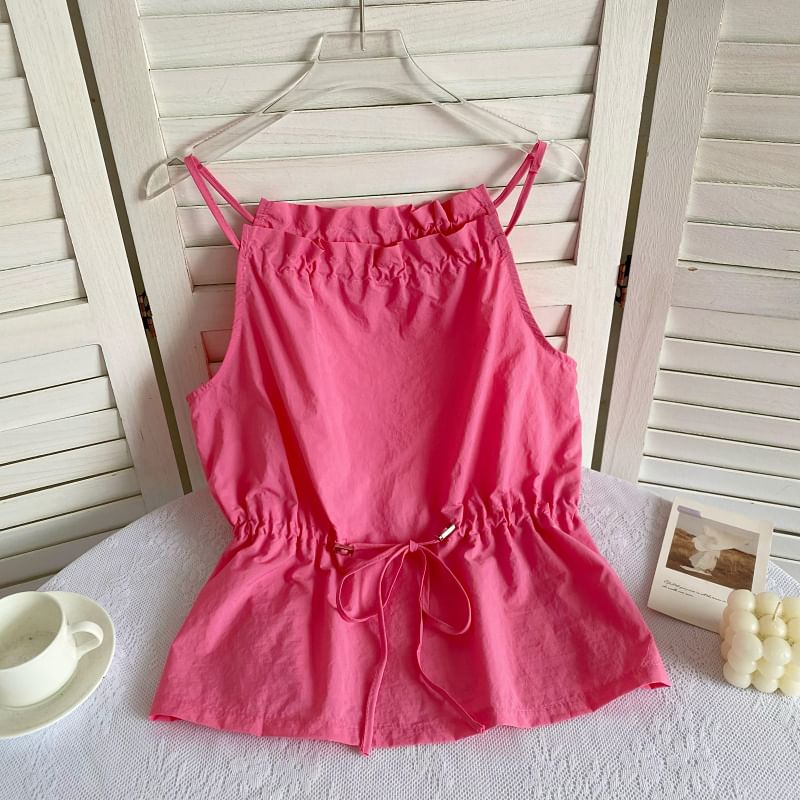 Schlichtes Camisole-Top mit Kordelzug