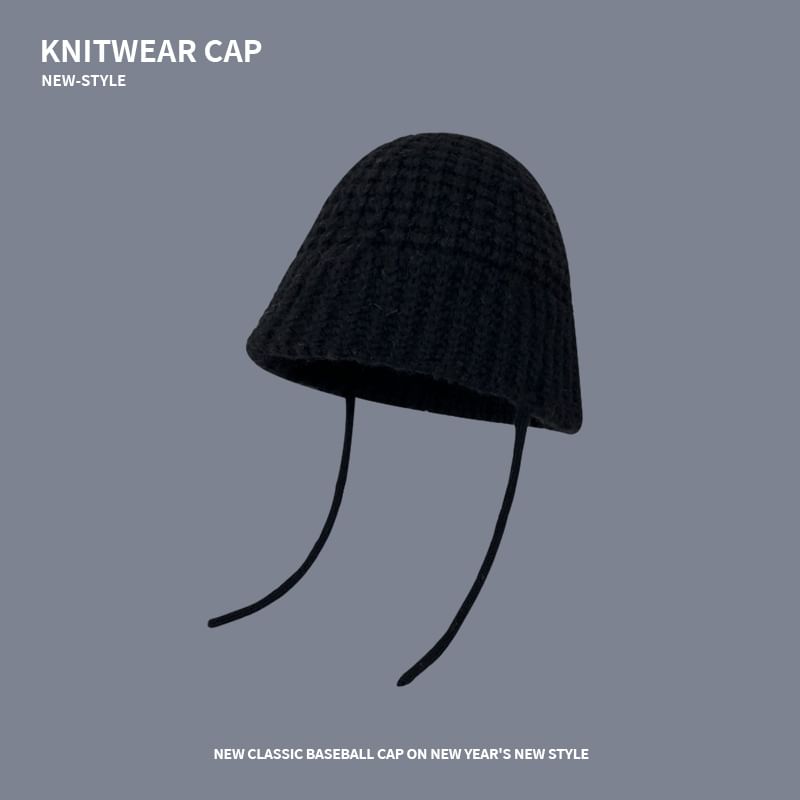 Plain Knit Bucket Hat