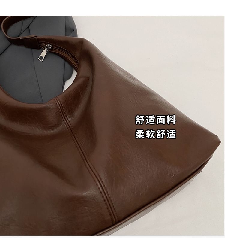 Plain Tote Bag Leather Faux
