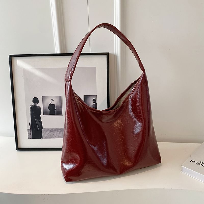 Plain Bag Leather Faux Tote