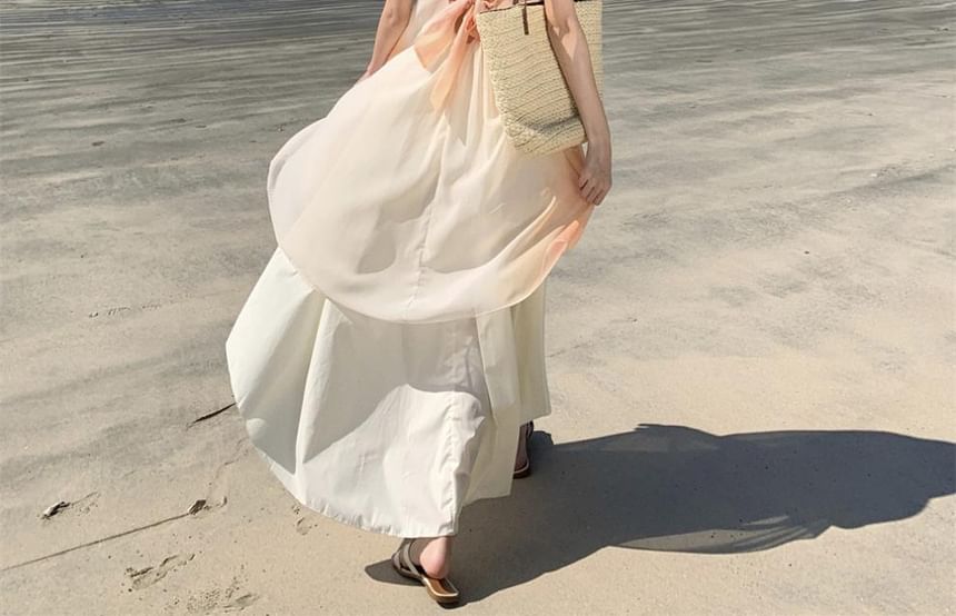 Print Spaghetti Maxi Dress Strap A-Line