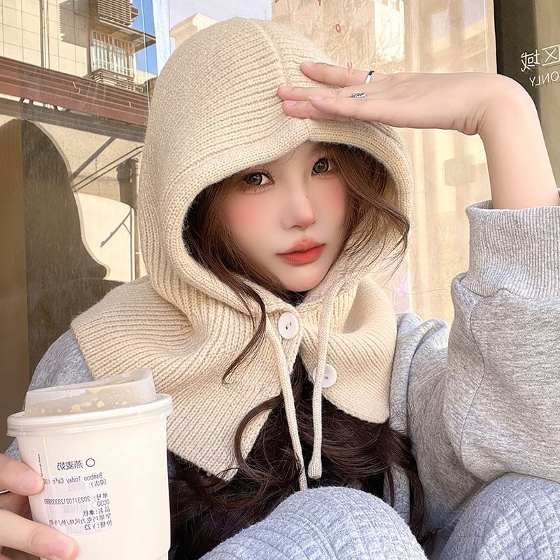 Knit Buttoned Balaclava