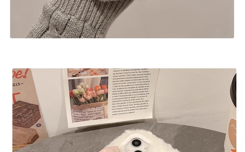 Phone Chenille Bow Case