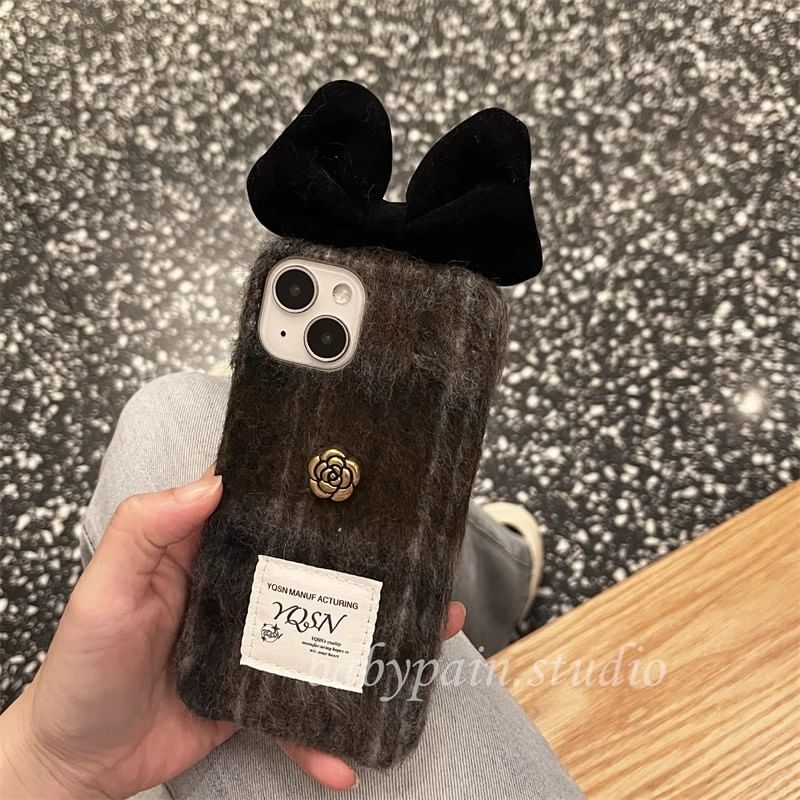 Floral Case Phone Bow Chenille