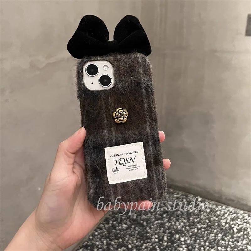Floral Case Phone Bow Chenille