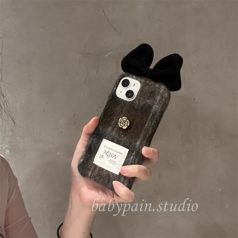 Floral Case Phone Bow Chenille