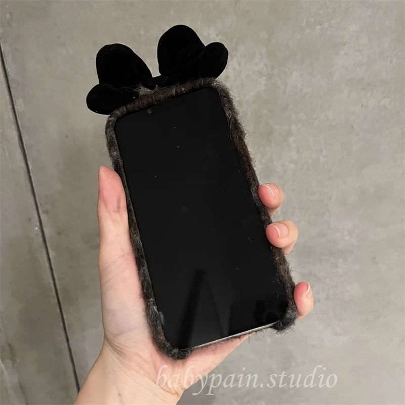 Floral Case Phone Bow Chenille