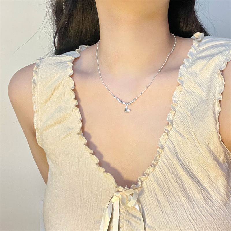 Necklace Heart Pendant Beaded