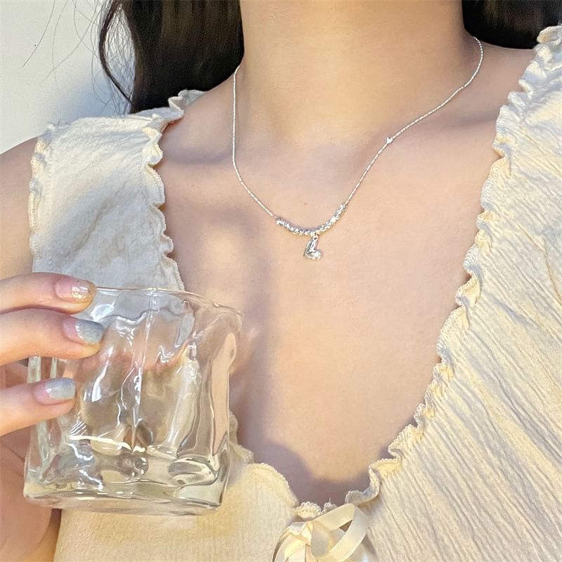 Necklace Heart Pendant Beaded