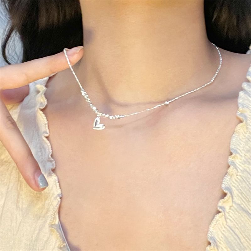 Necklace Heart Pendant Beaded