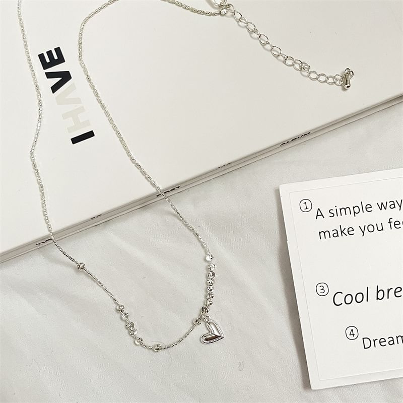 Necklace Heart Pendant Beaded