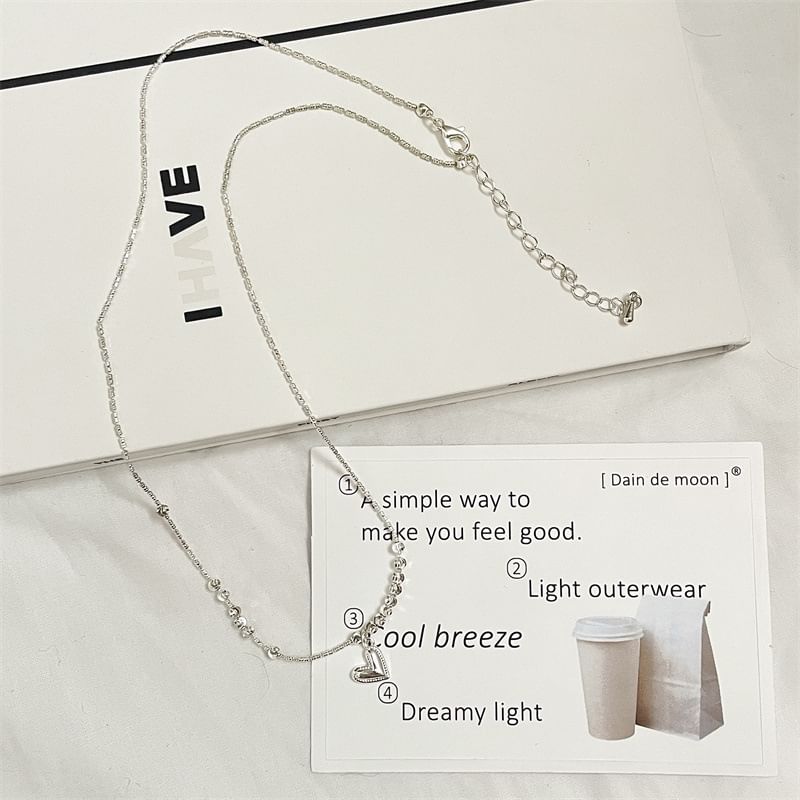 Necklace Heart Pendant Beaded