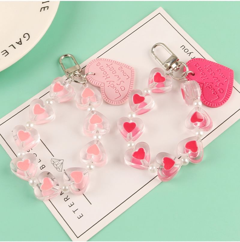 Heart Acrylic Bag Charm Keyring