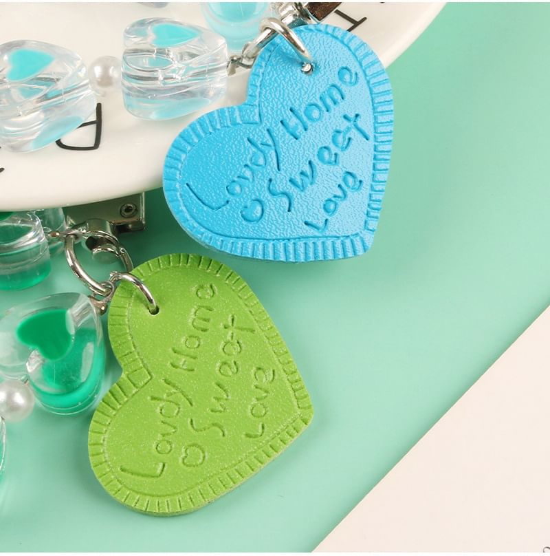 Heart Acrylic Bag Charm Keyring