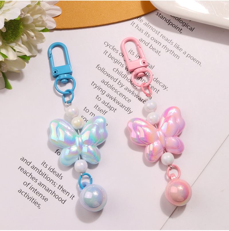 Butterfly Acrylic Bag Charm Keyring