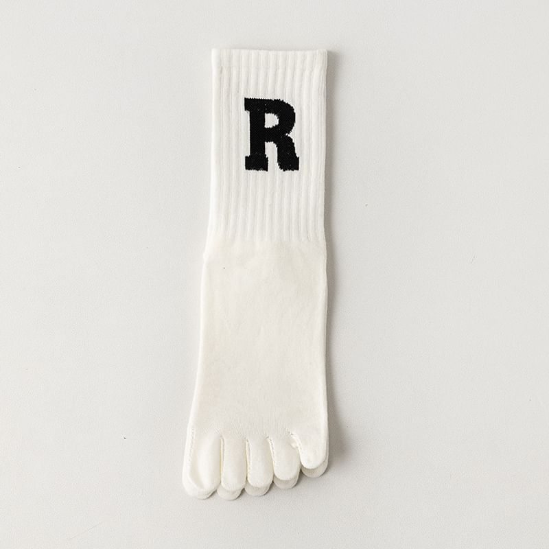 Anti-Slip Letter Embroidered Toe Socks