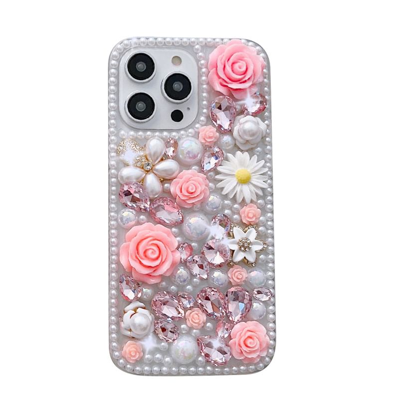 Case Rhinestone Floral Phone