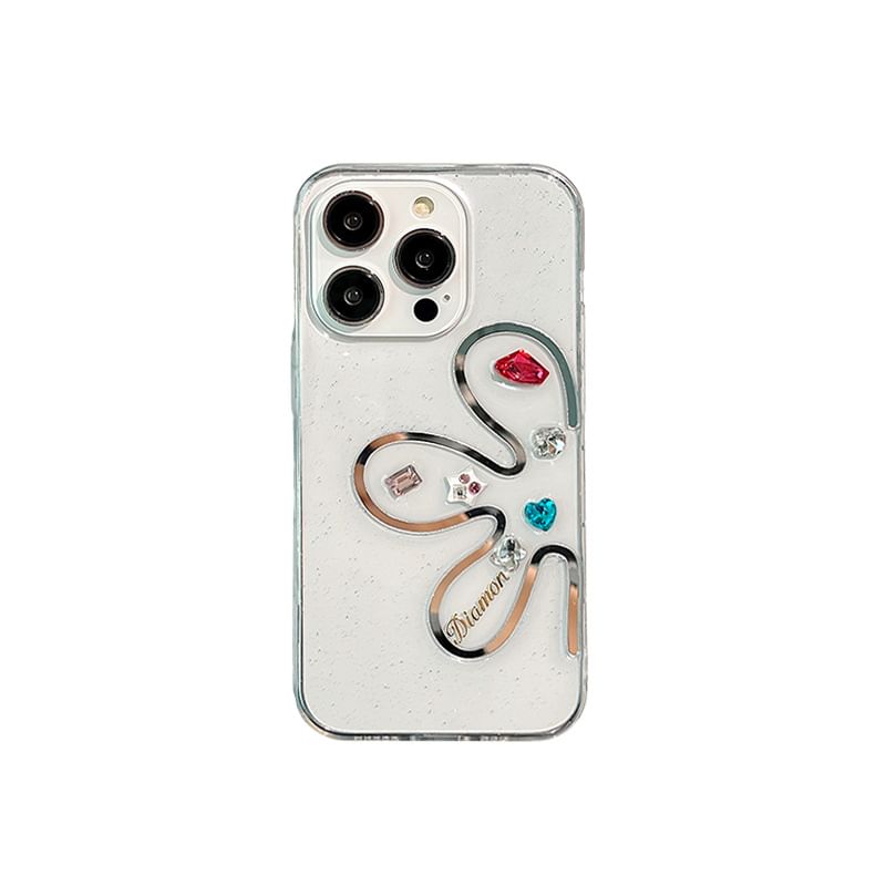 Rhinestone Case Phone Floral