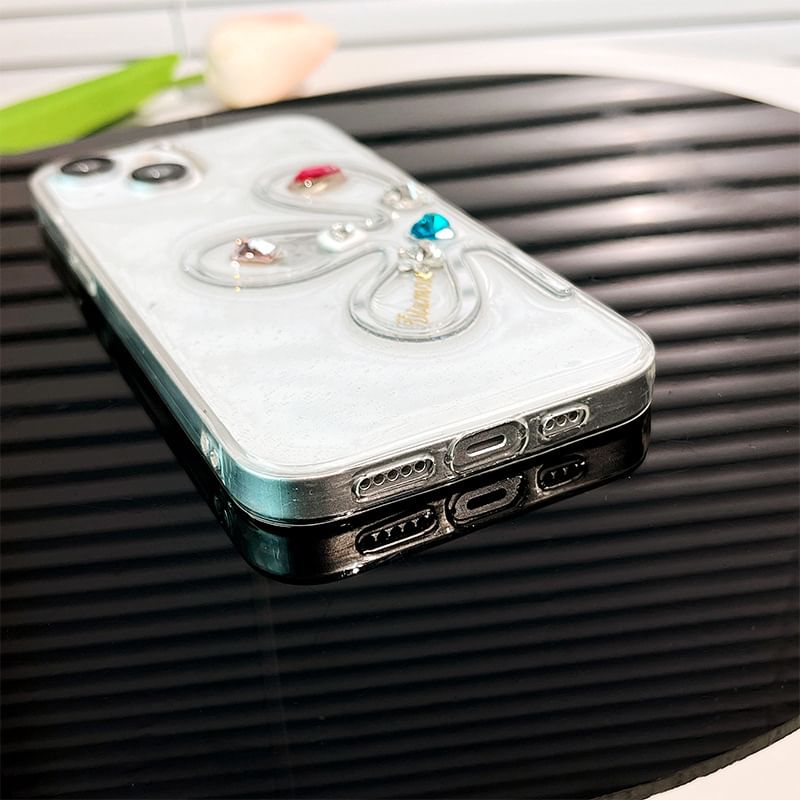 Rhinestone Case Phone Floral