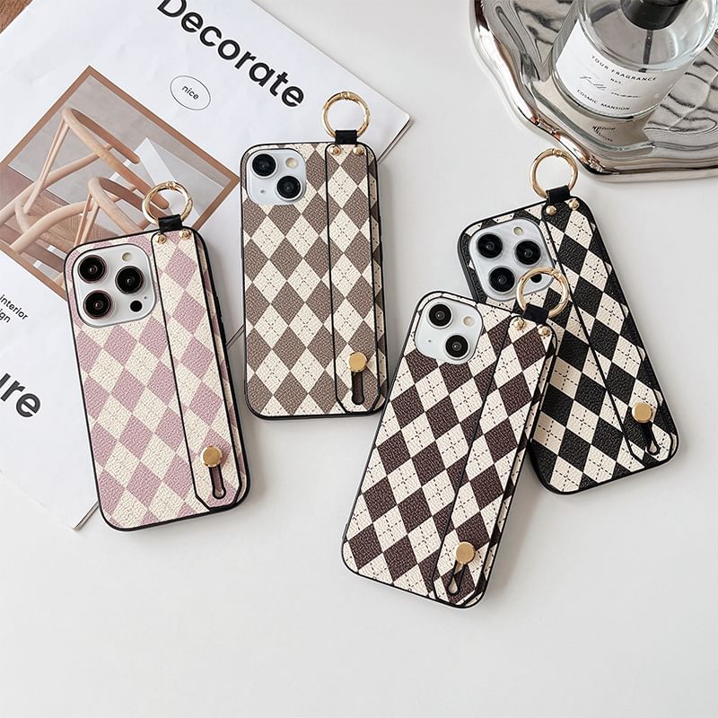 Phone Strap Argyle Case